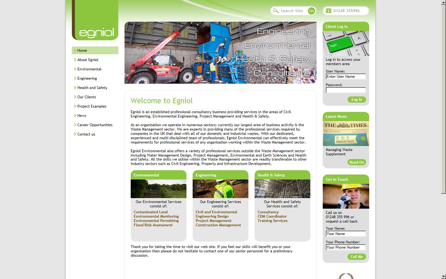 Egniol Consulting Ltd Website