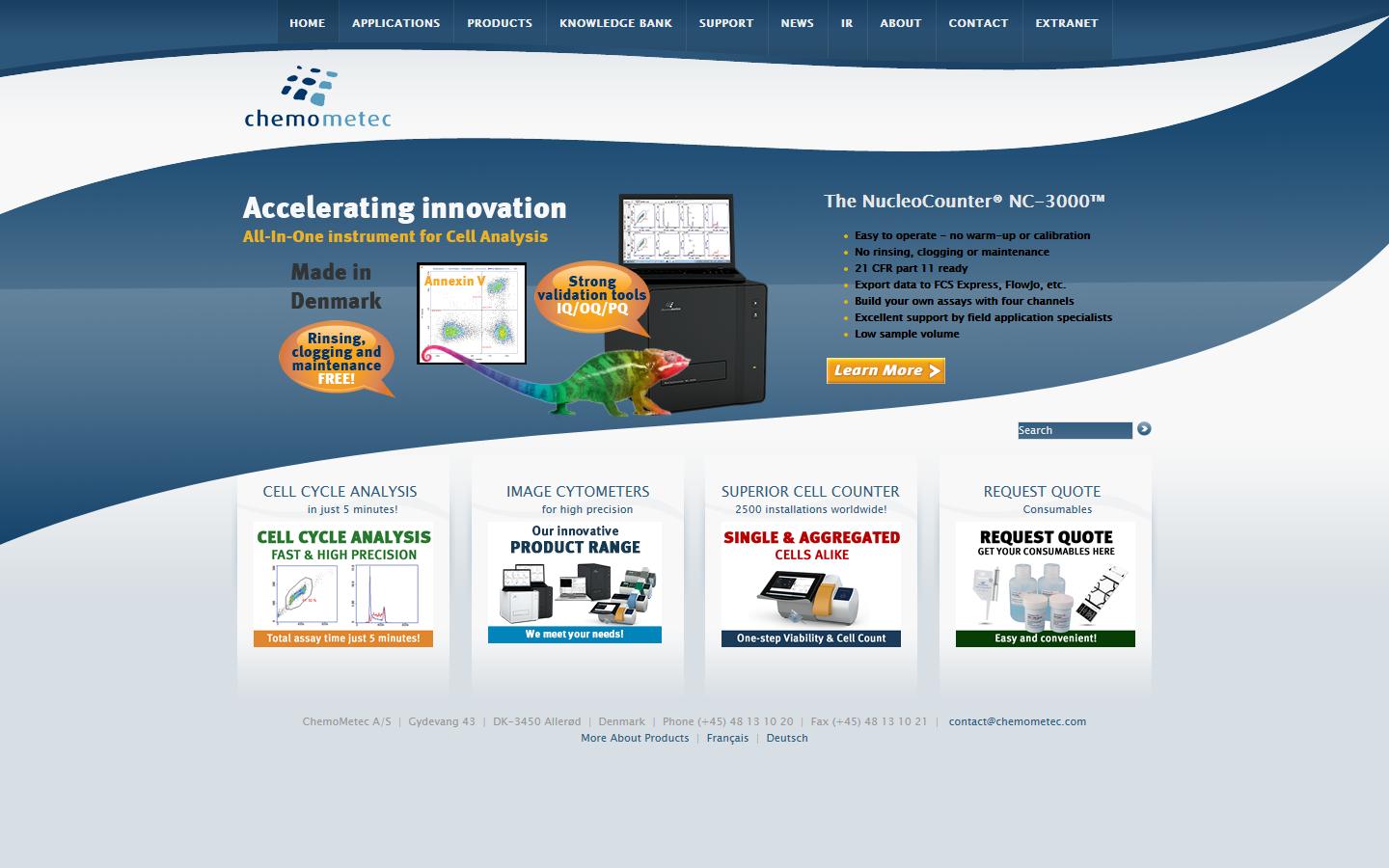 ChemoMetec A/S Website