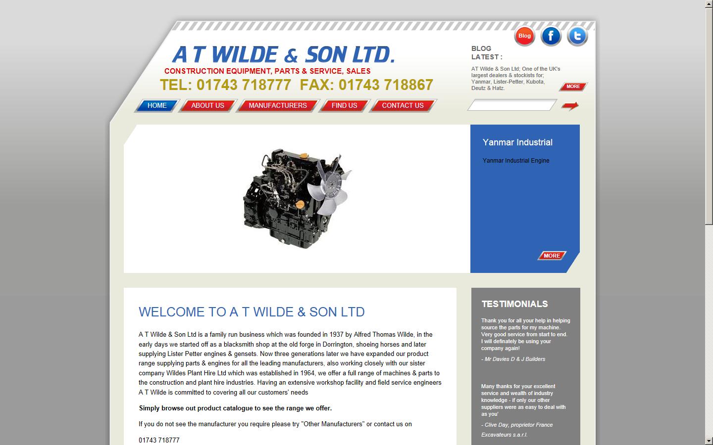 AT Wilde & Son Ltd Website