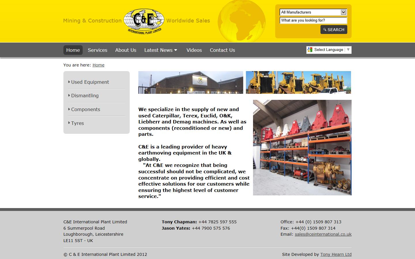 C & E International Plant Ltd Website