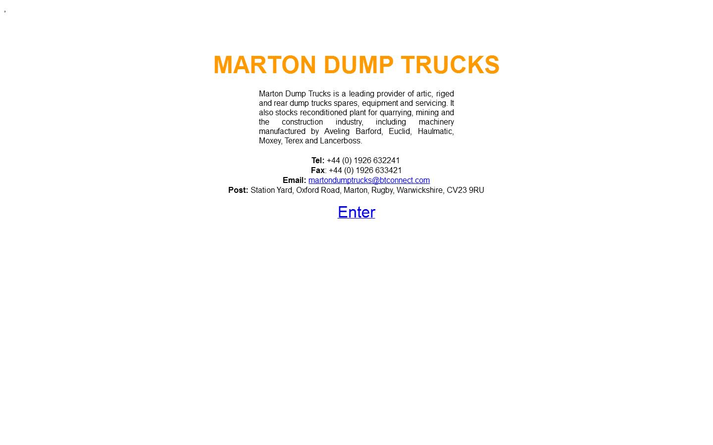 Marton Dump Trucks Website