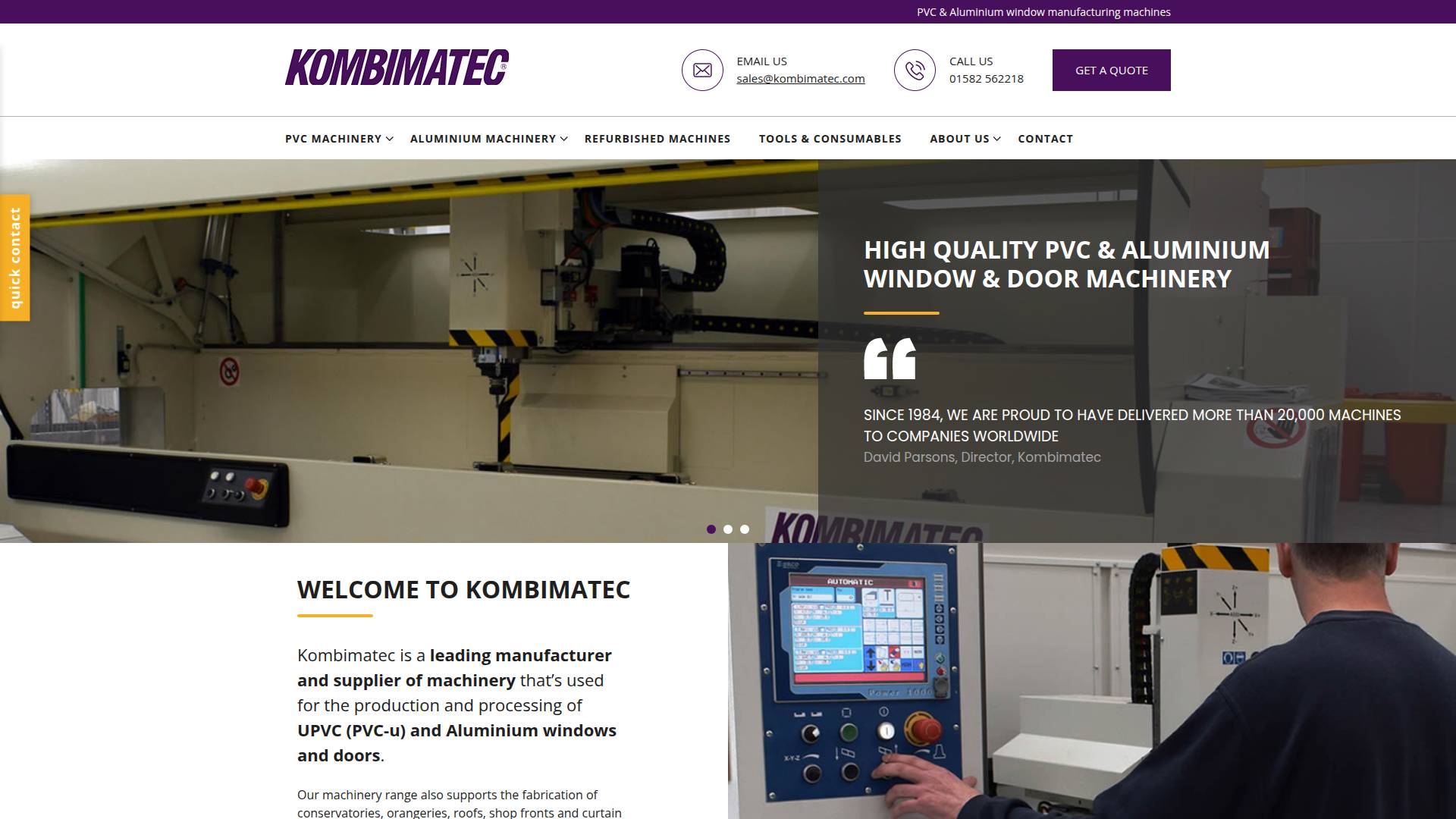 G T I Kombimatec Machines Ltd` Website
