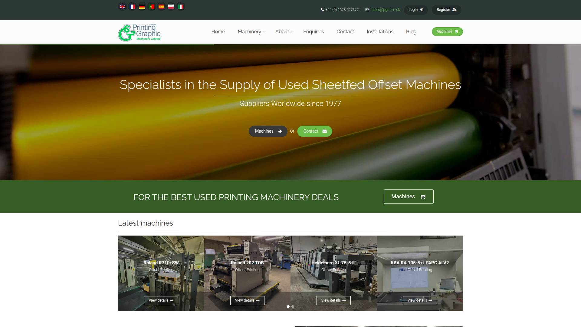 Printing & Graphic Machinery Ltd Website