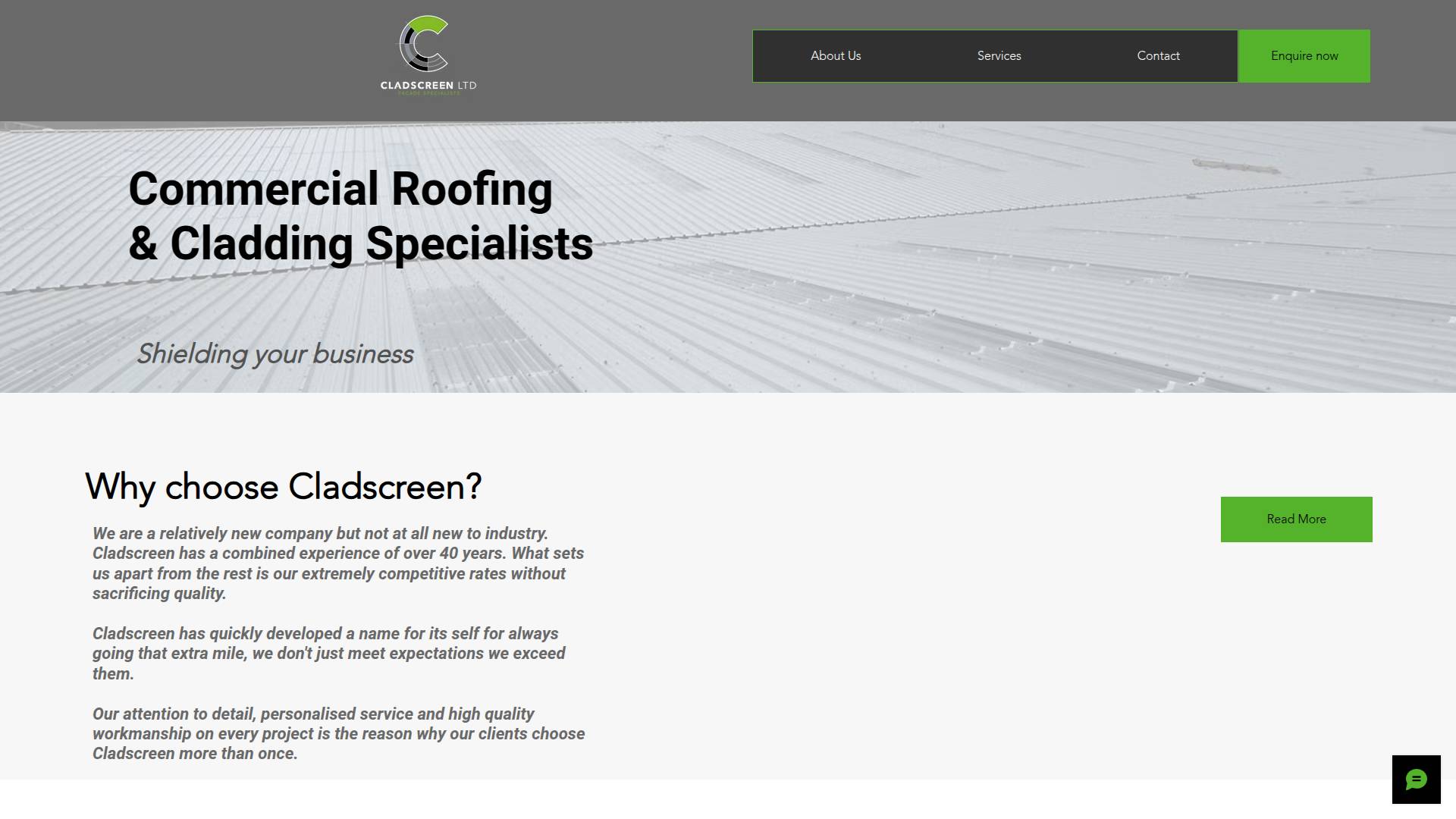 Cladscreen Ltd Website