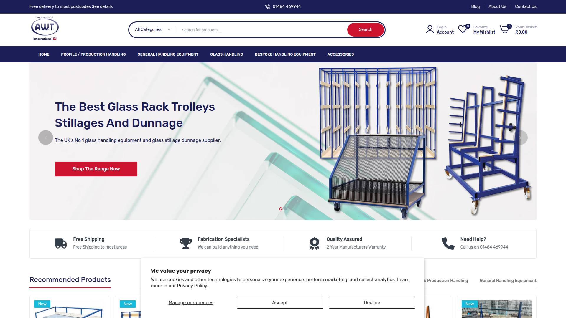 AWT Glass Handling Equipment Website
