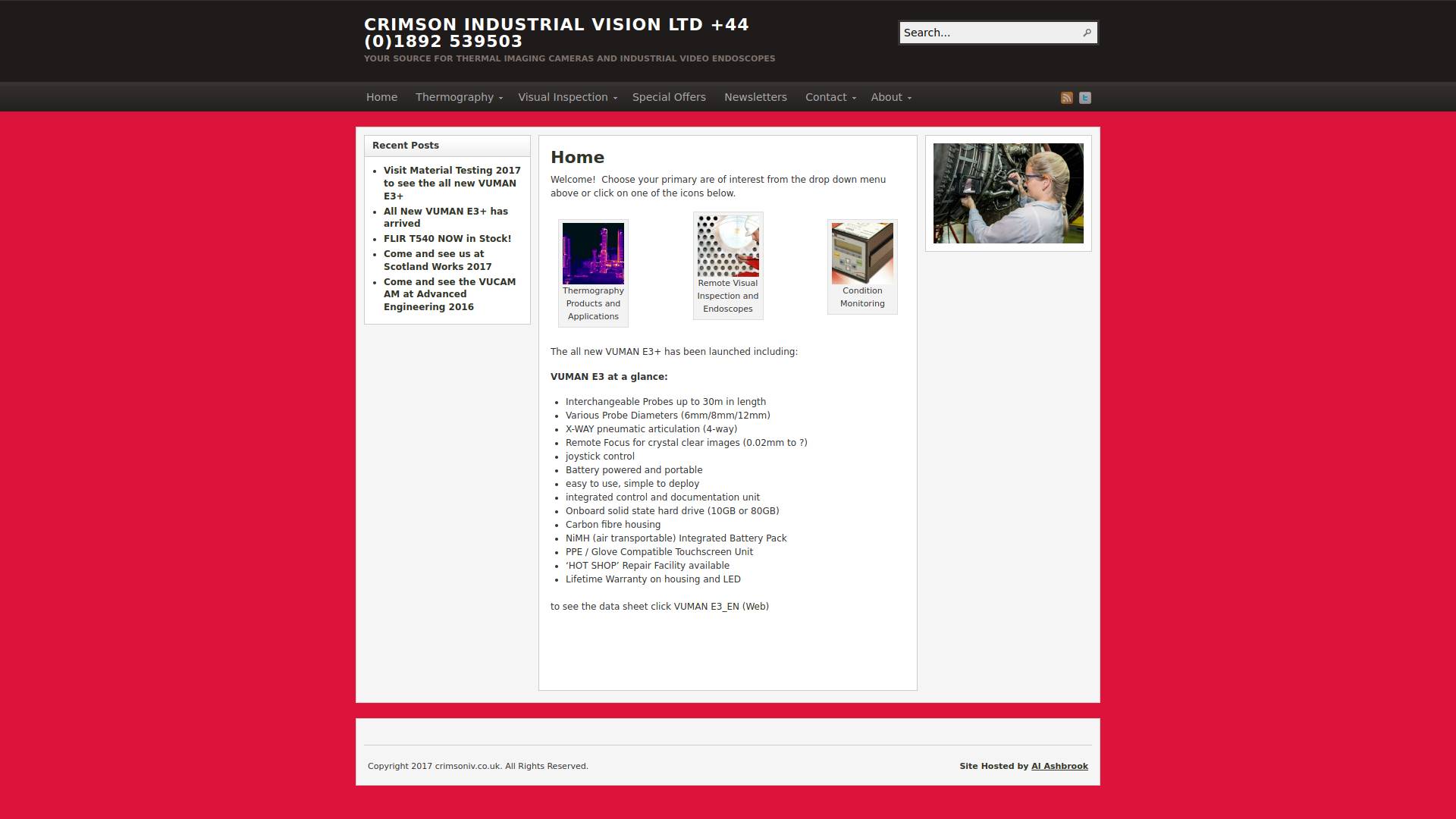 Crimson Industrial Vision Ltd Website