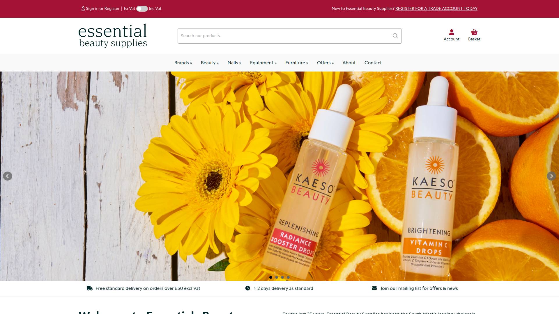 Essential Beauty Supplies Ltd Website