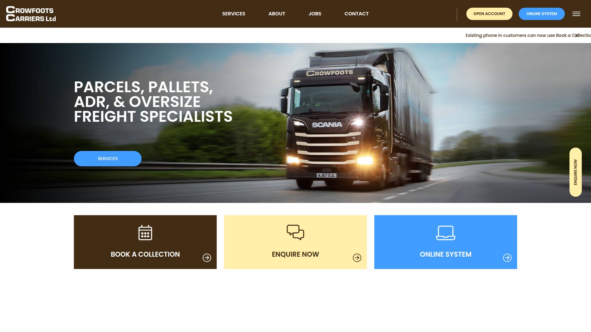 Crowfoots Carriers Ltd  Website