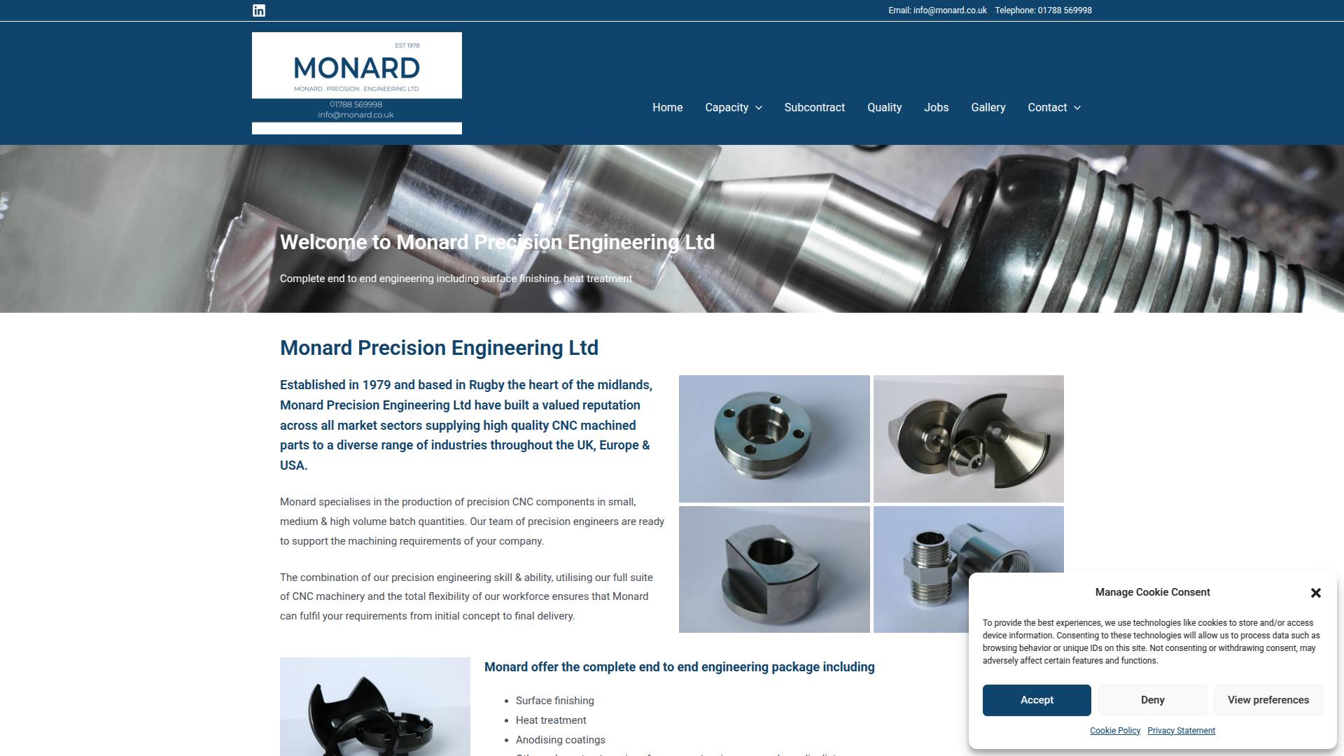 Monard Precision Engineering Ltd Website