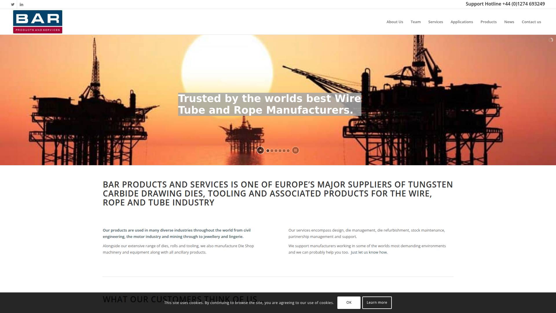 BAR Products & Services Ltd Website