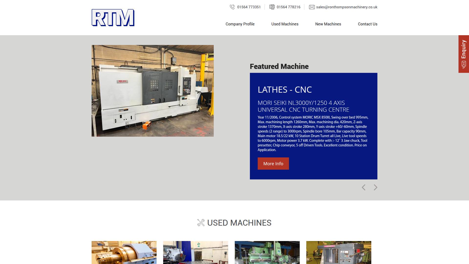 Ron Thompson Machinery Co. Ltd Website