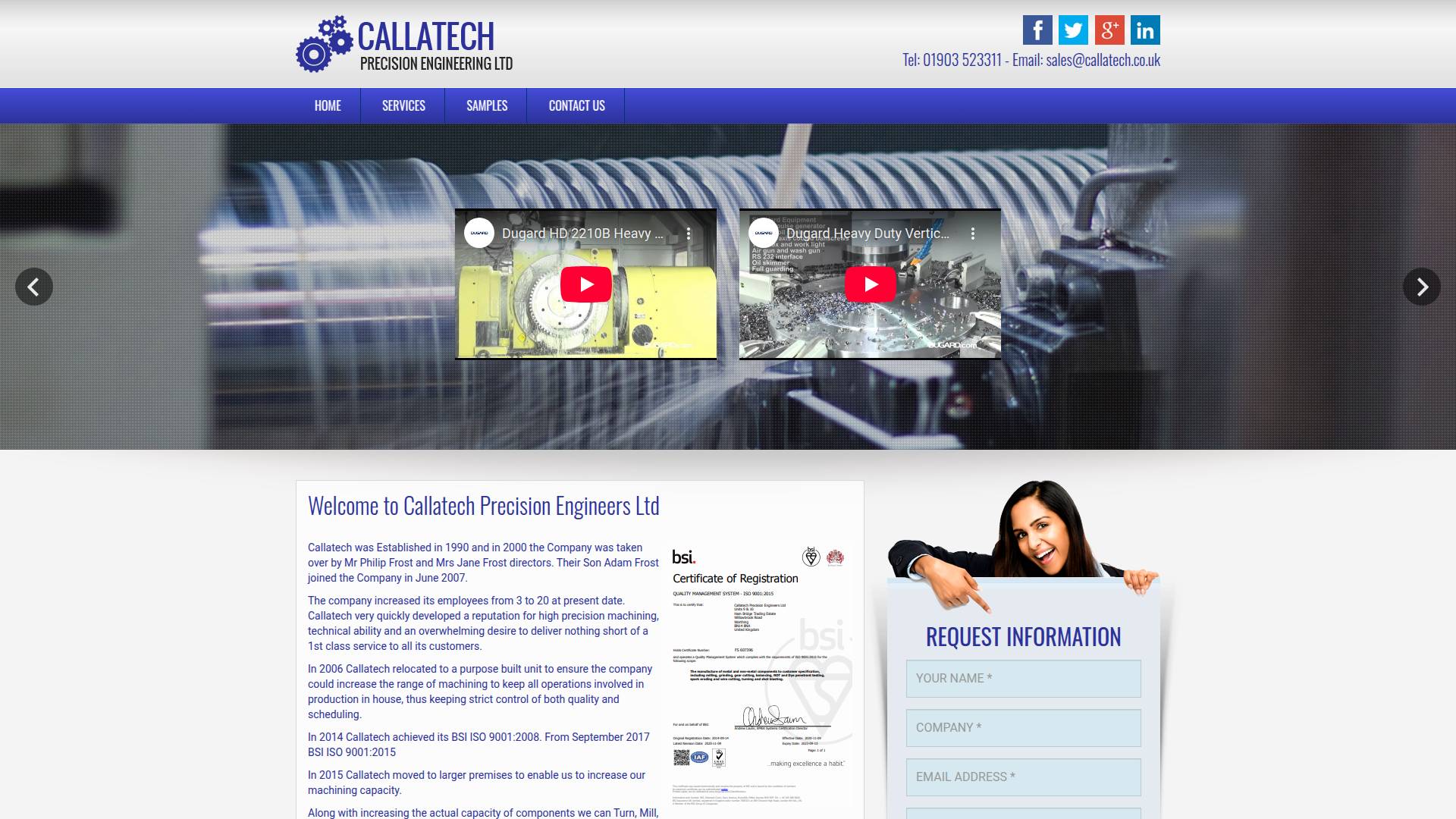 Callatech Precision Engineers Ltd Website