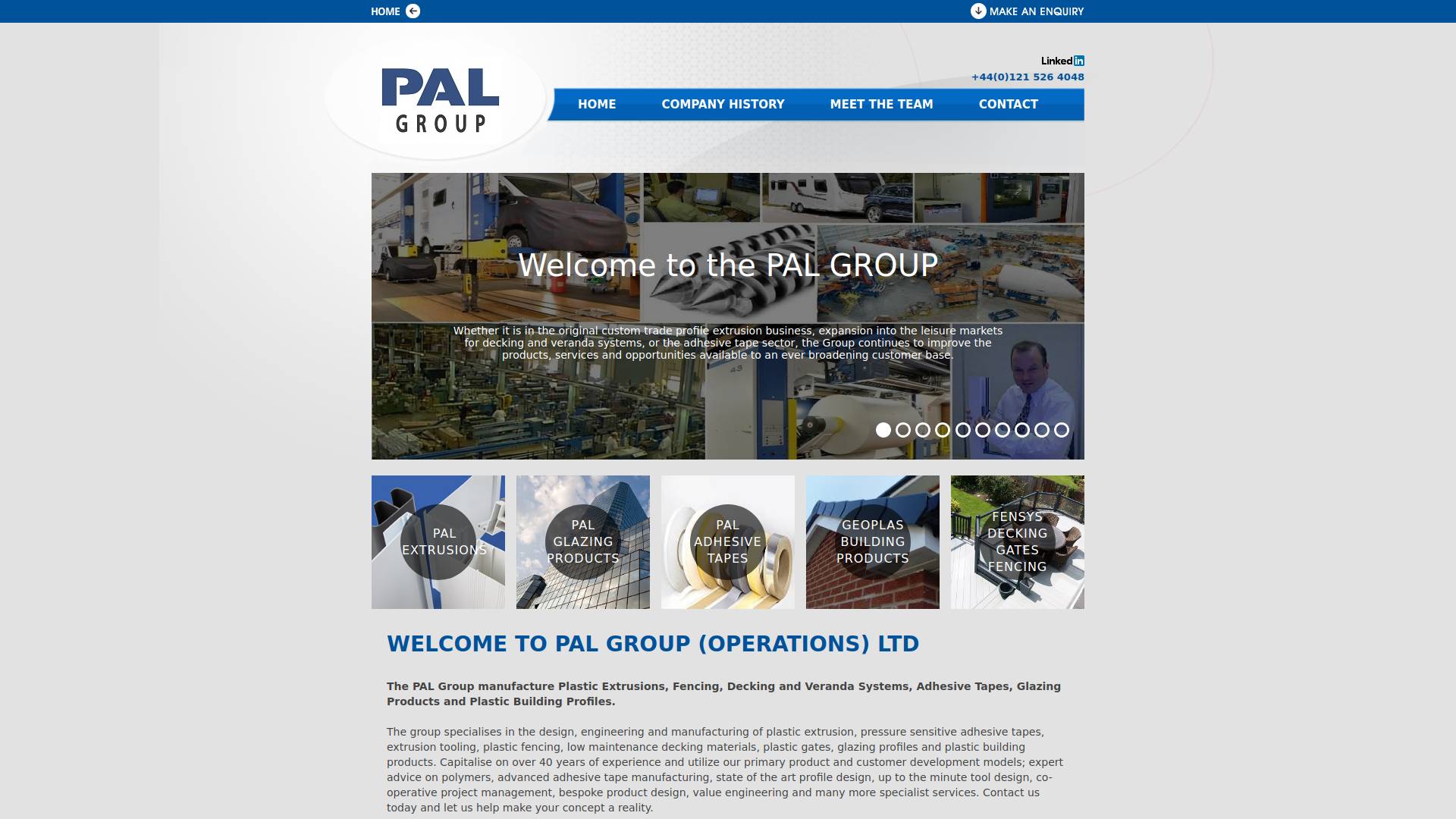 P A L Group PLC Website
