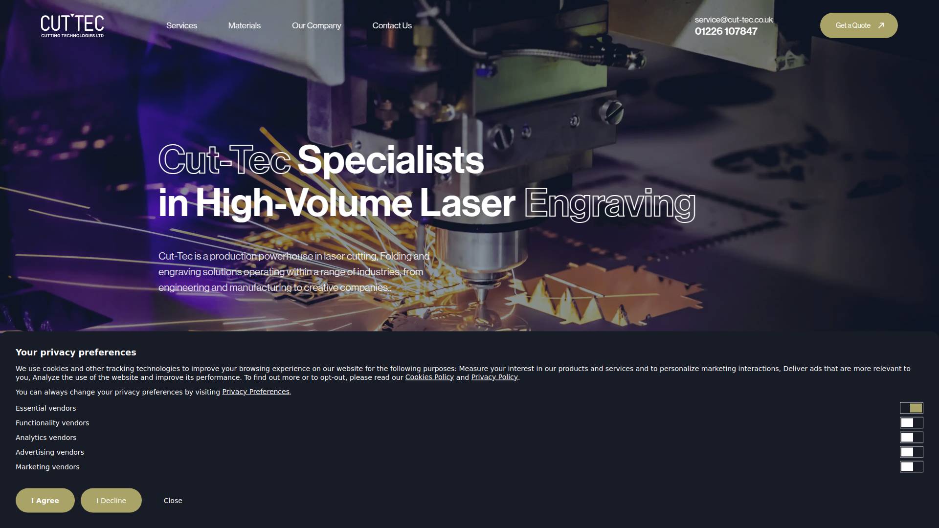 Cutting Technologies Ltd Website