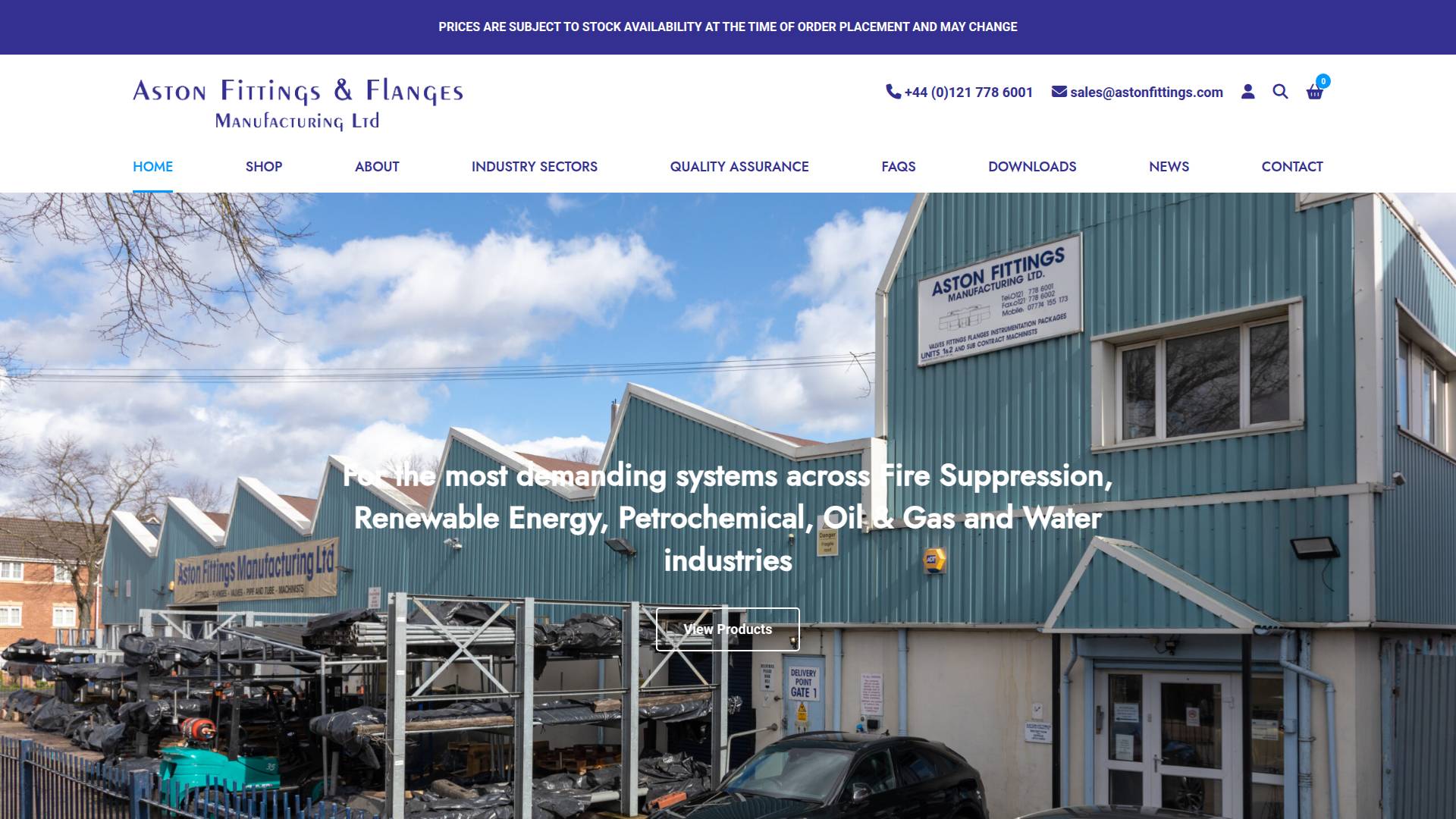 Aston Fittings Manufacturing Ltd Website