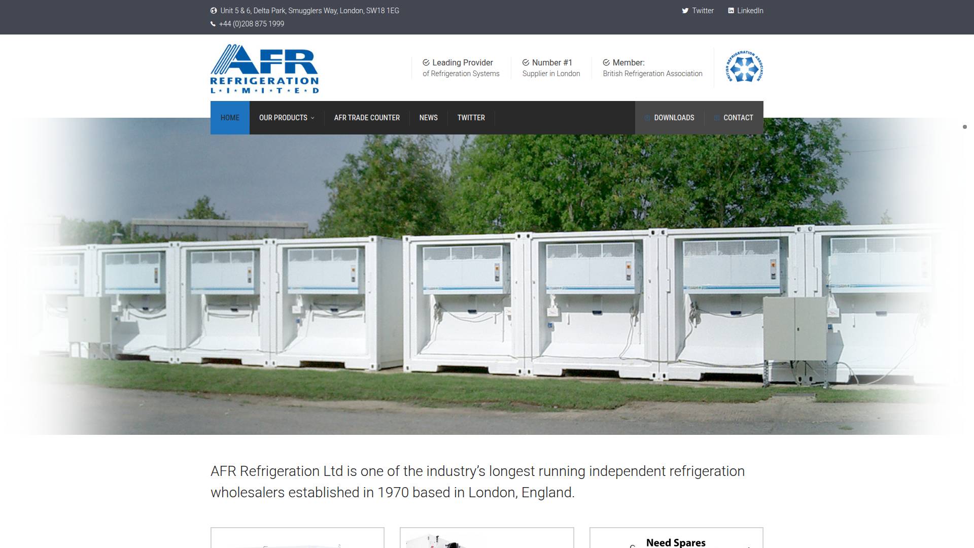 A F R Refrigeration Ltd Website