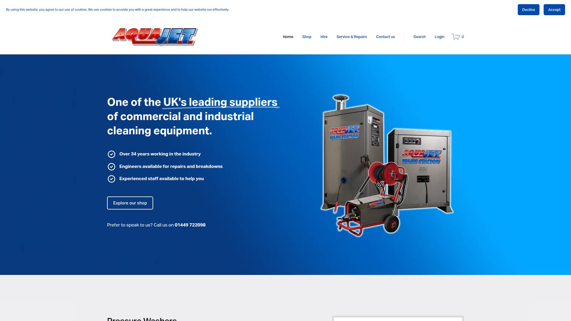 Aquajet Cleaning Equipment Ltd Website