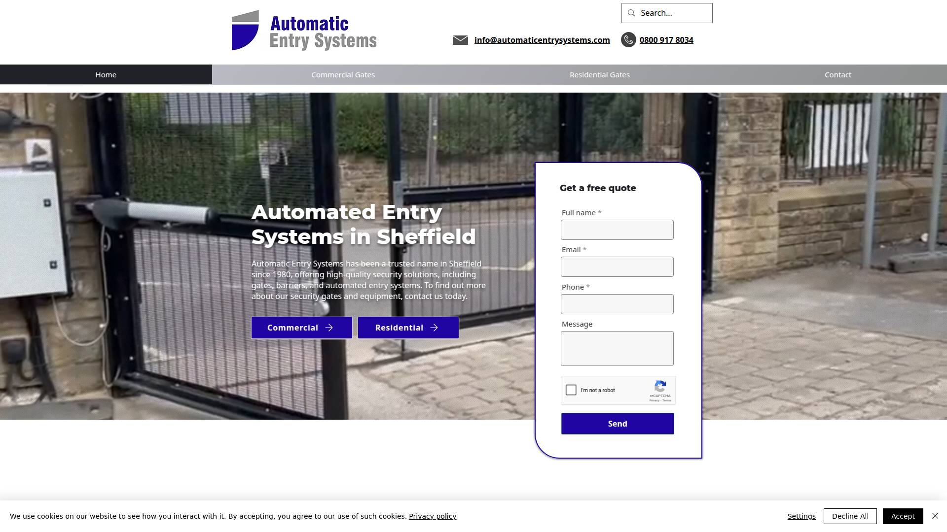 Automatic Entry Systems Website