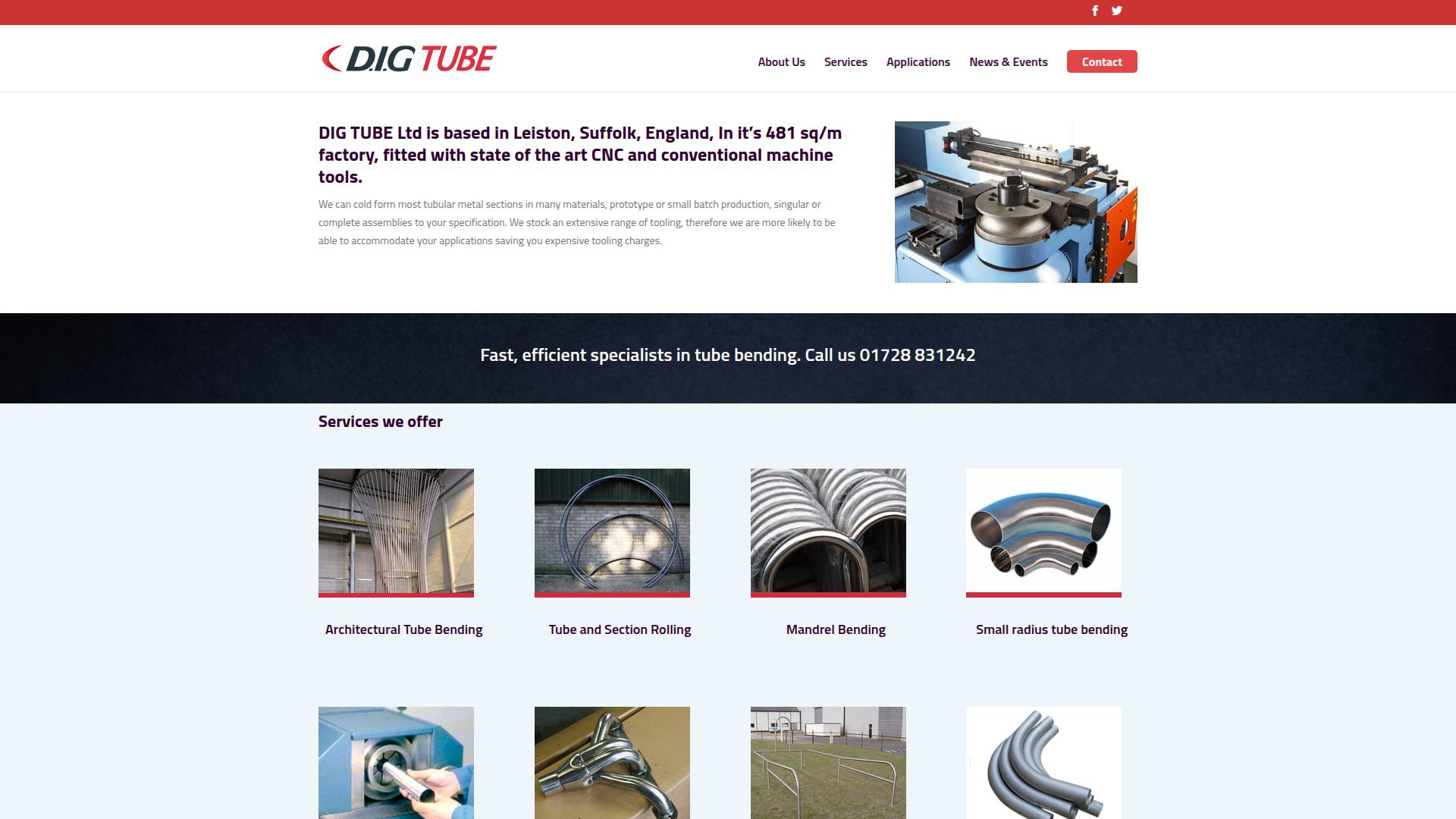 D.I.G. Tube Manipulation & Fabrication Ltd Website
