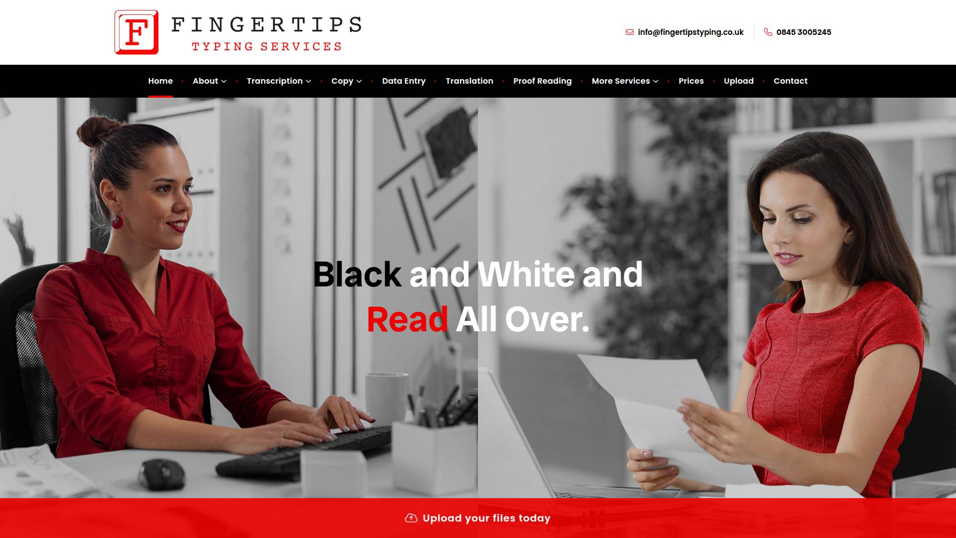 Fingertips Typing Services Ltd Website