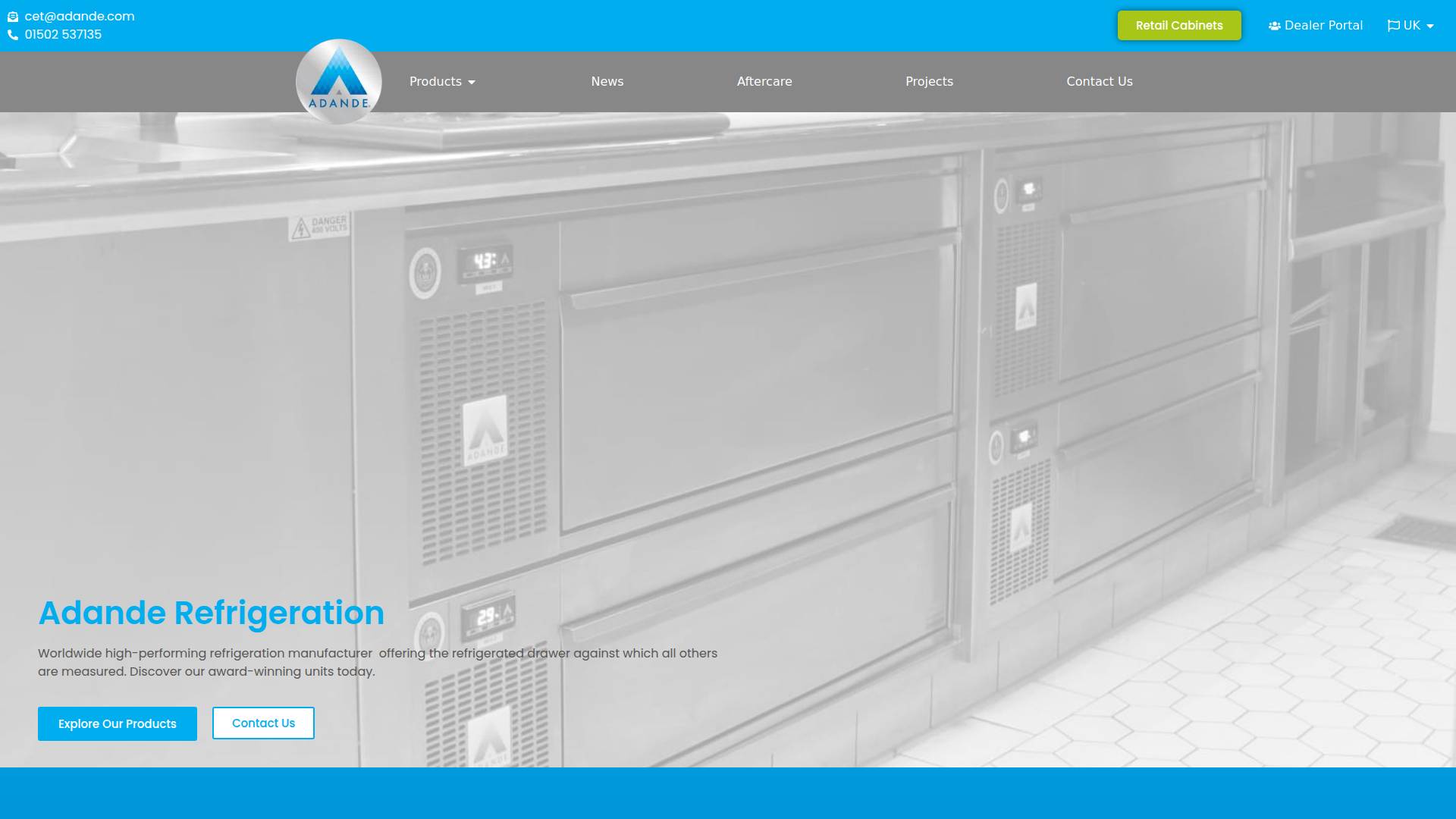 Adande Refrigeration Website