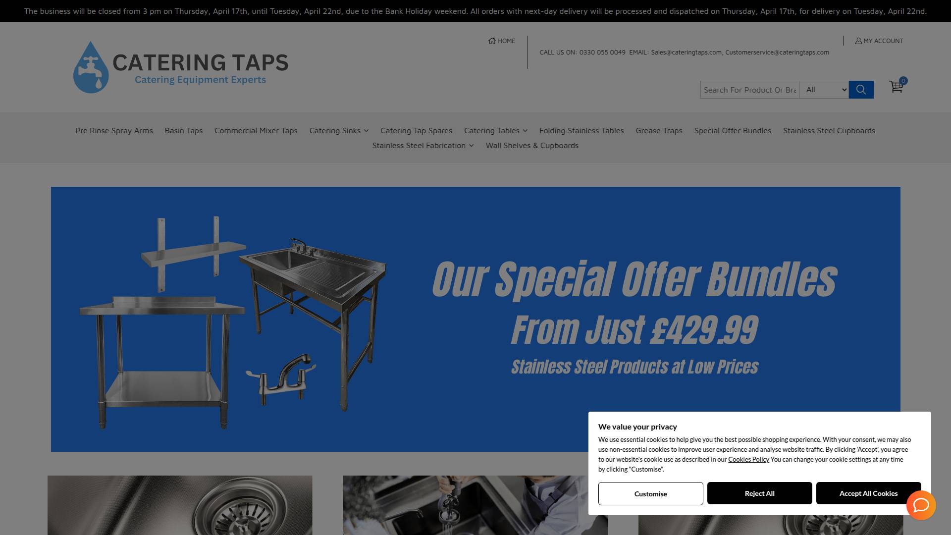 Catering Taps Website
