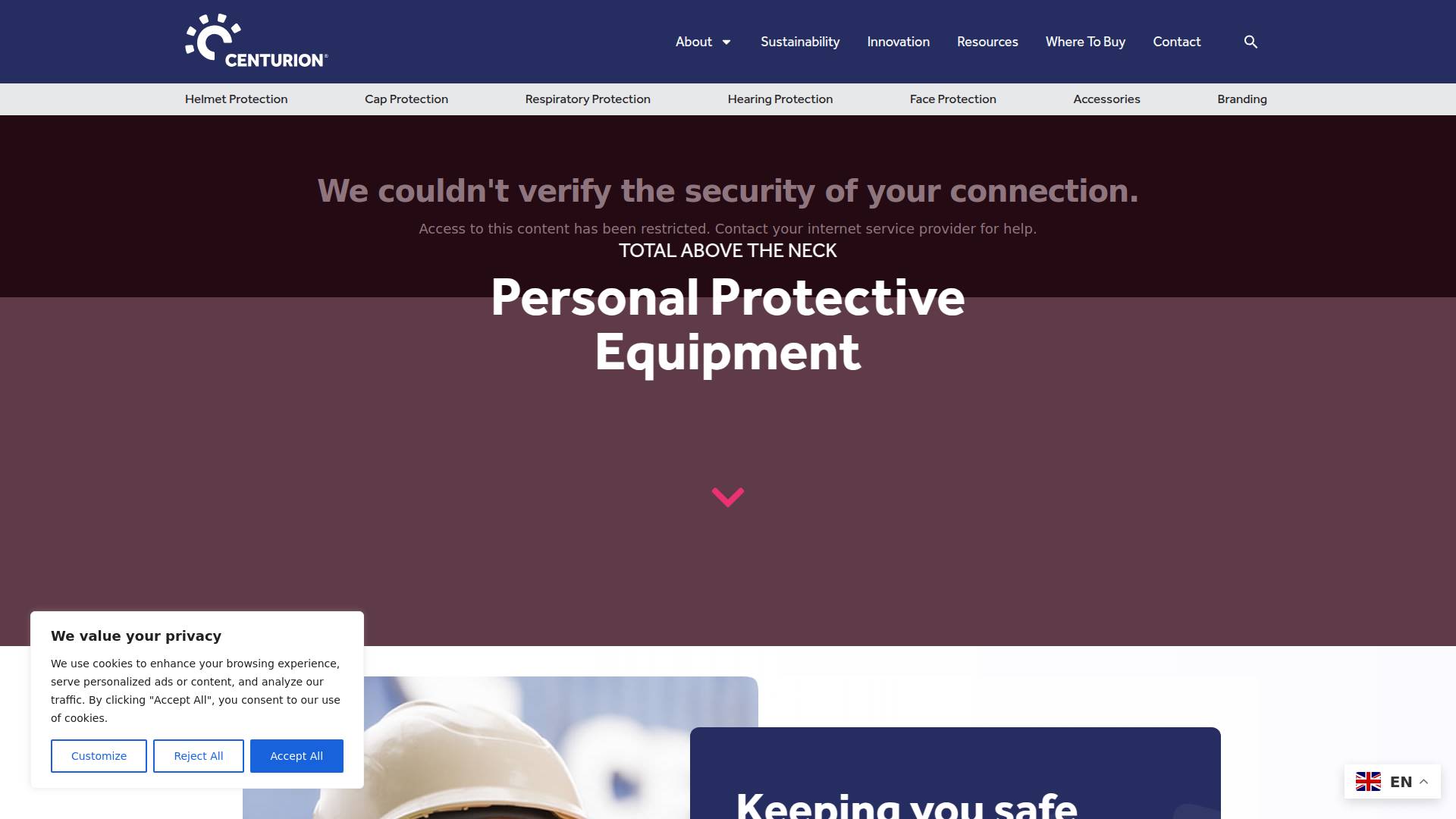 Centurion Safety Products Ltd Website