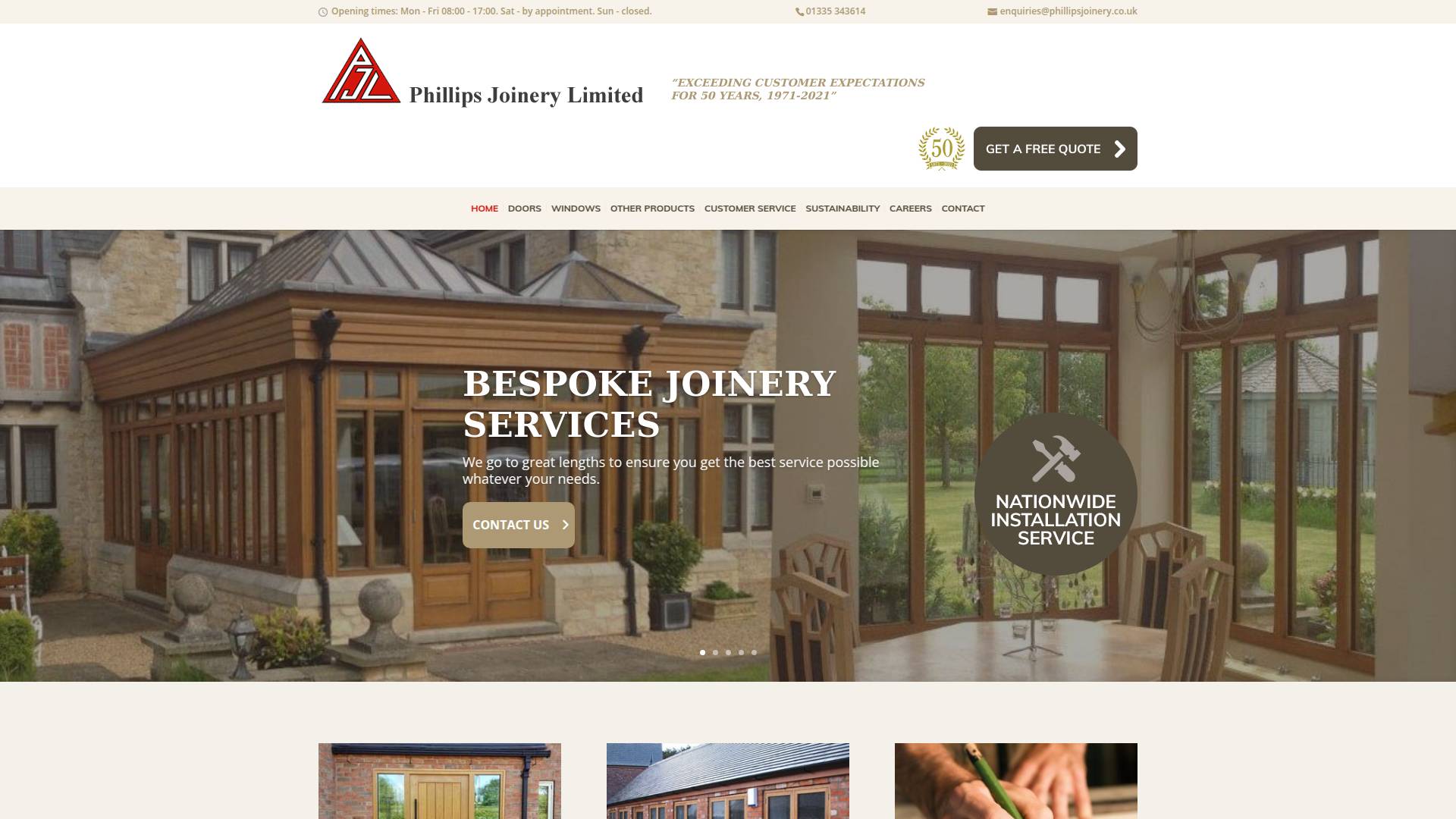 Phillips Joinery Ltd Website