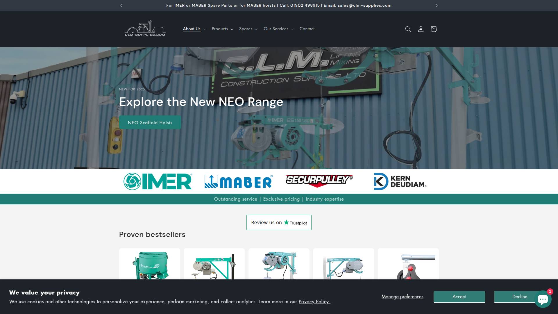 CLM Construction Supplies Website