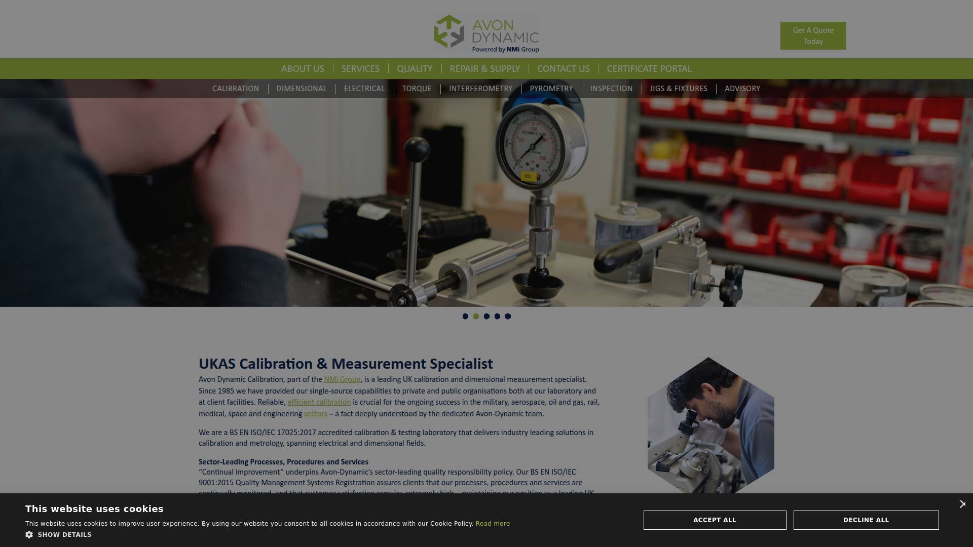 Avon - Dynamic Calibration Website