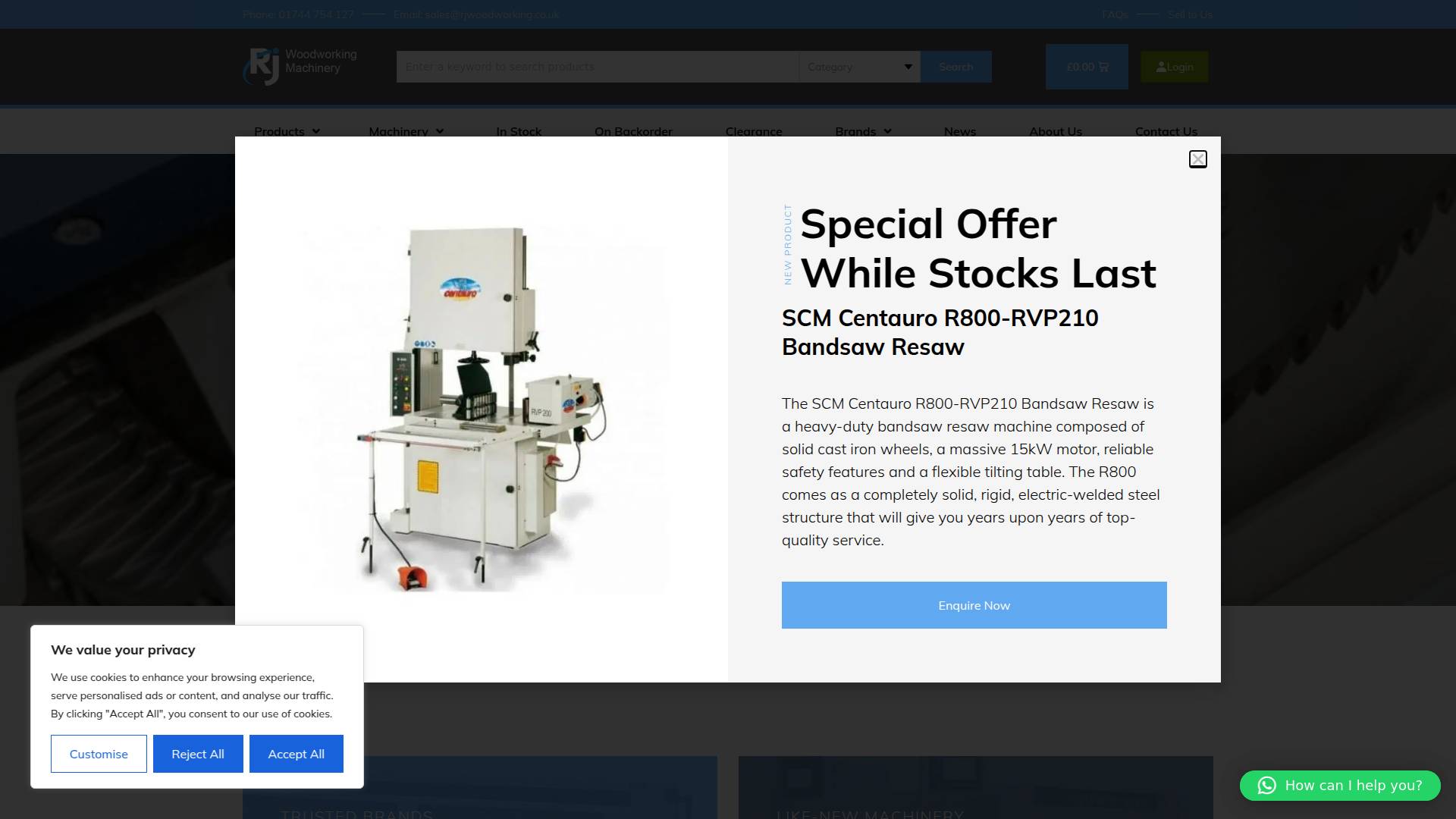 RJ Woodworking Machinery Website