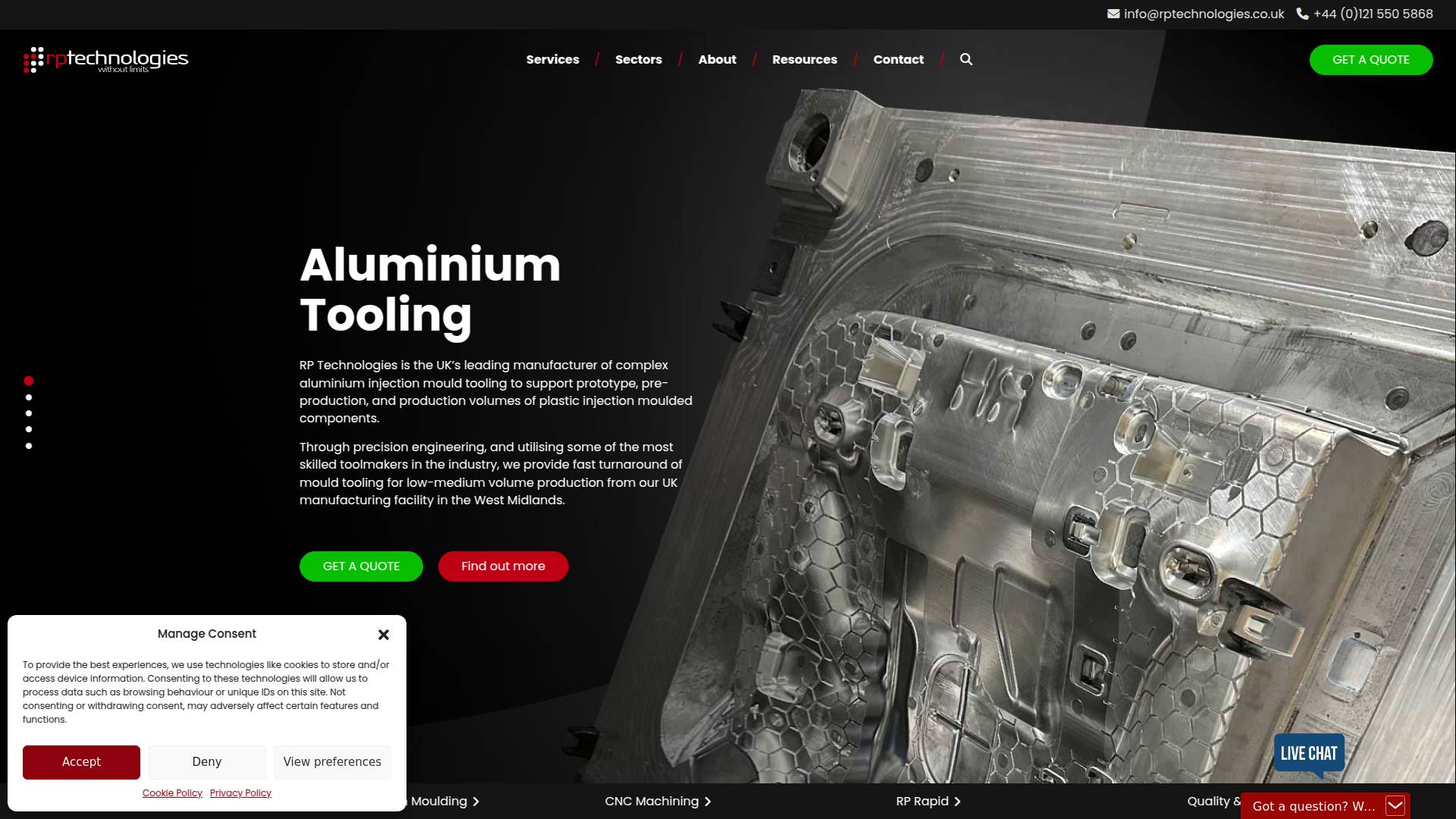 R P Technologies Website