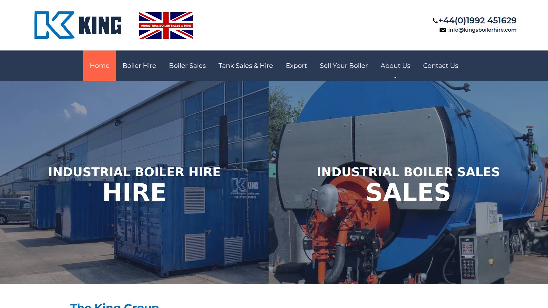 King&rsquo;s Boiler Hire Ltd Website