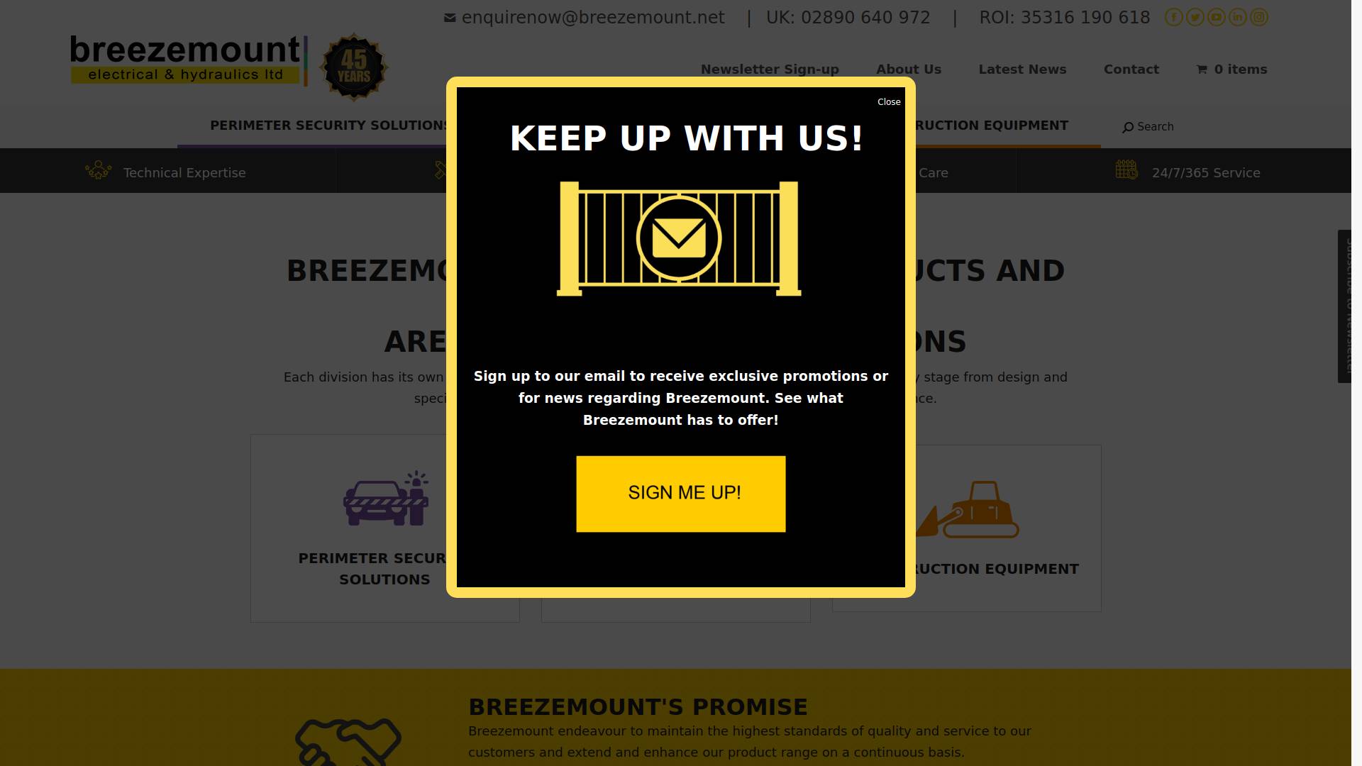 Breezemount Electrical & Hydraulics Ltd Website