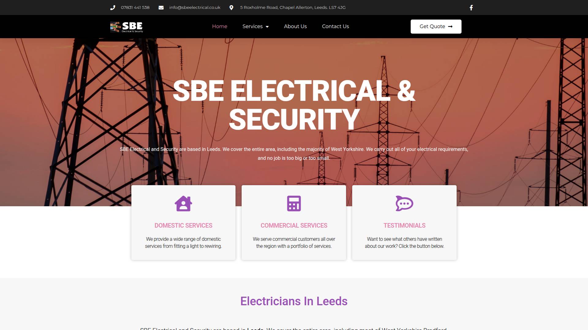 S B E Electrical & Security Website