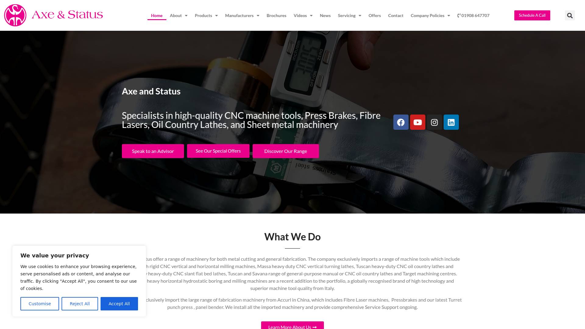 Axe & Status Machinery Ltd Website