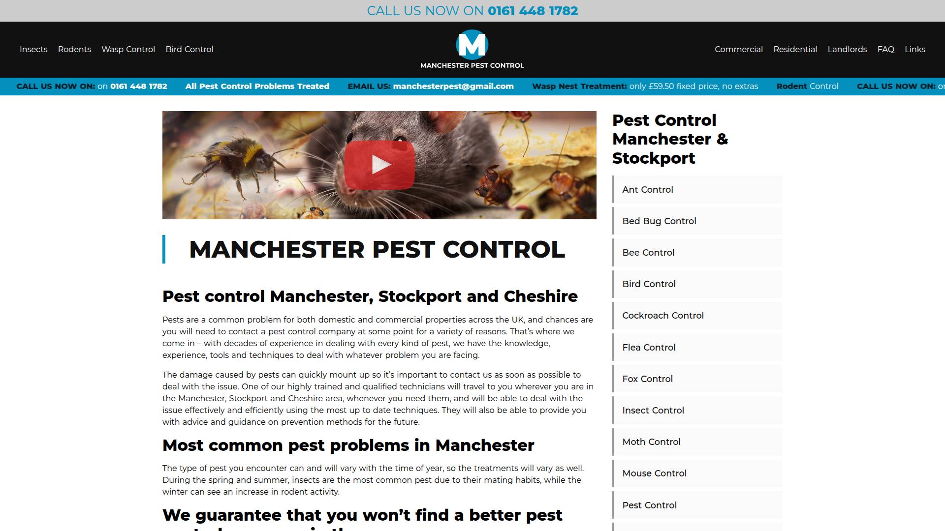 Manchester Pest Control Website