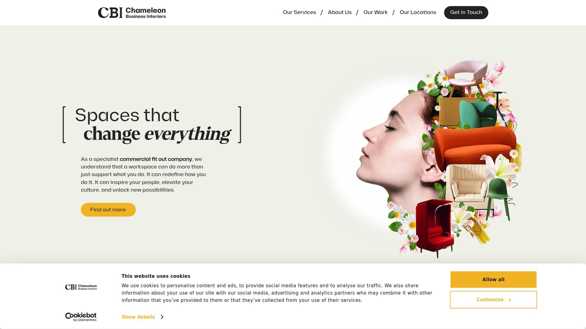 Chameleon Business Interiors Website