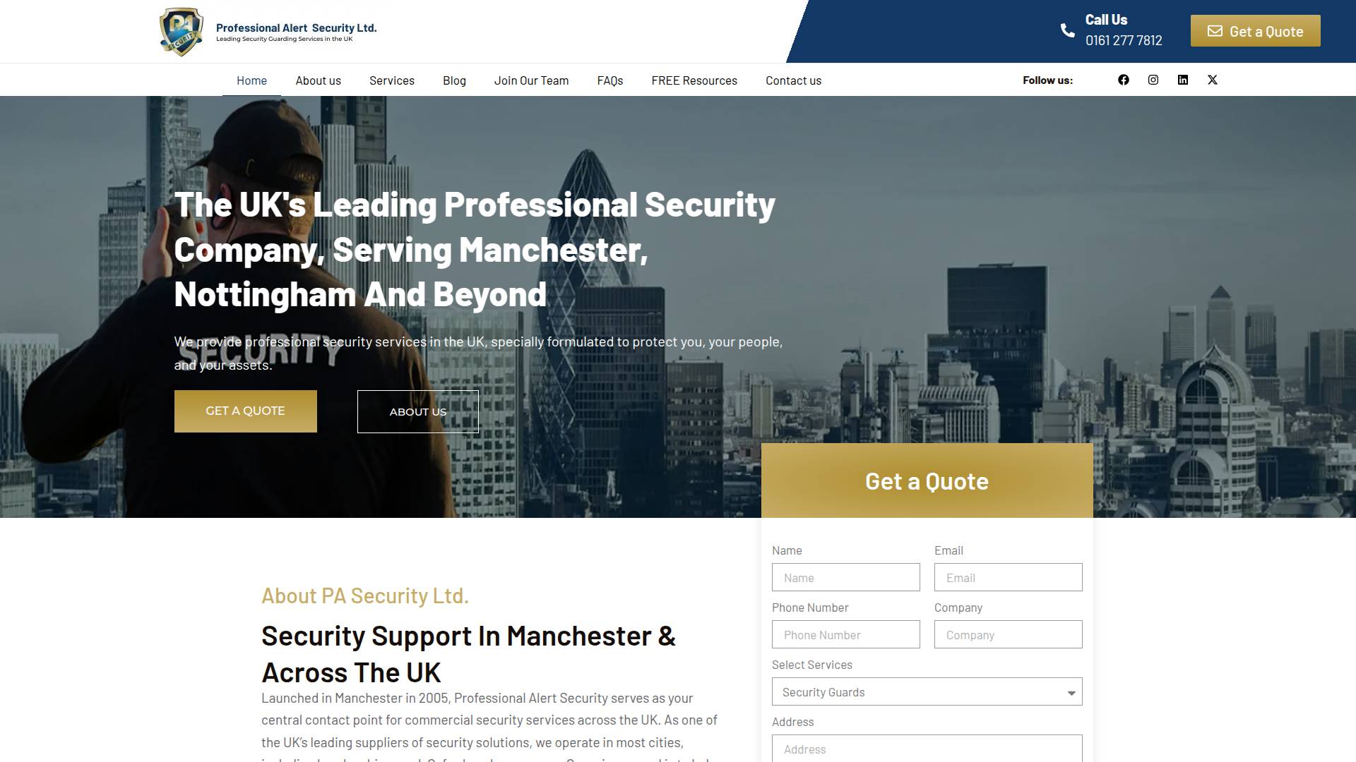 Professional Alert Security Ltd Website