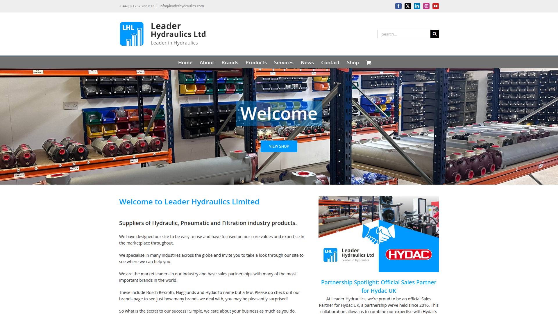 Leader Hydraulics Ltd website