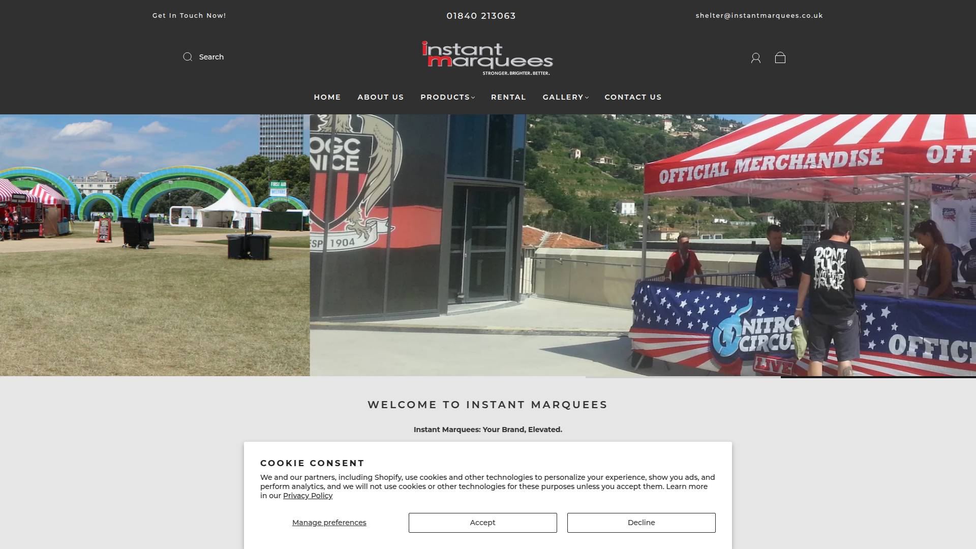 Instant Marquees Ltd Website