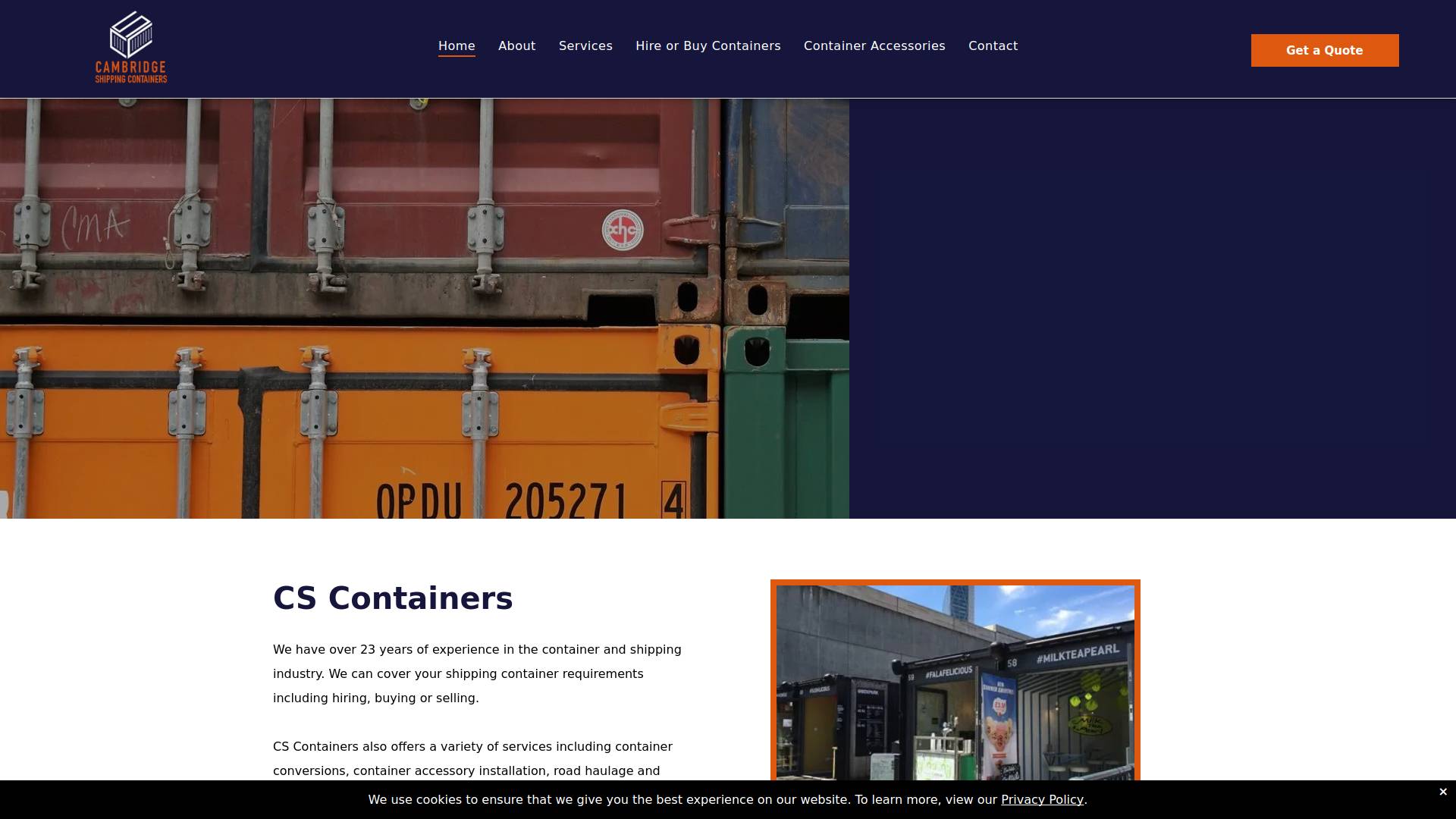 Cambridge Shipping Containers Ltd Website