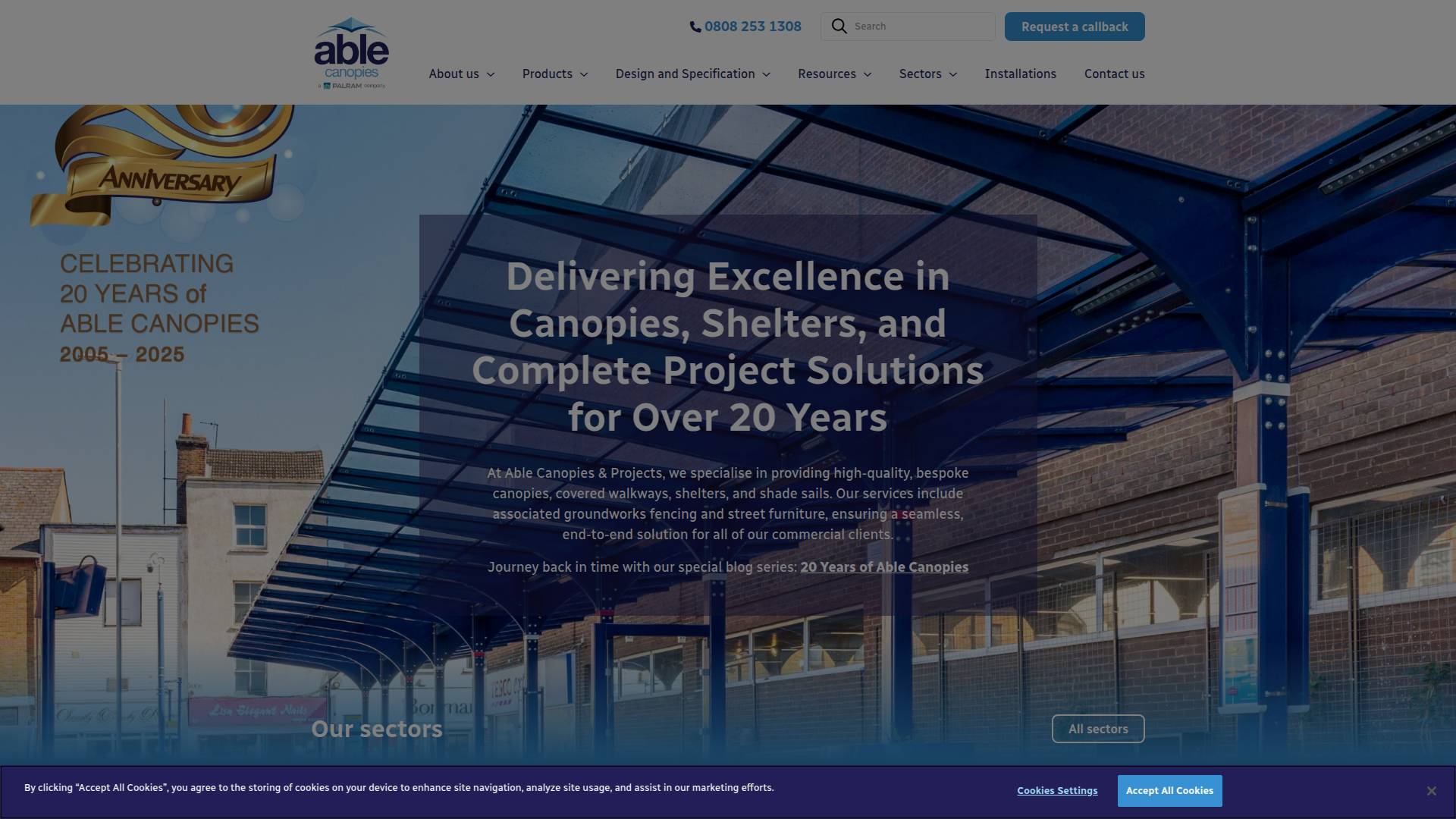Able Canopies Ltd Website