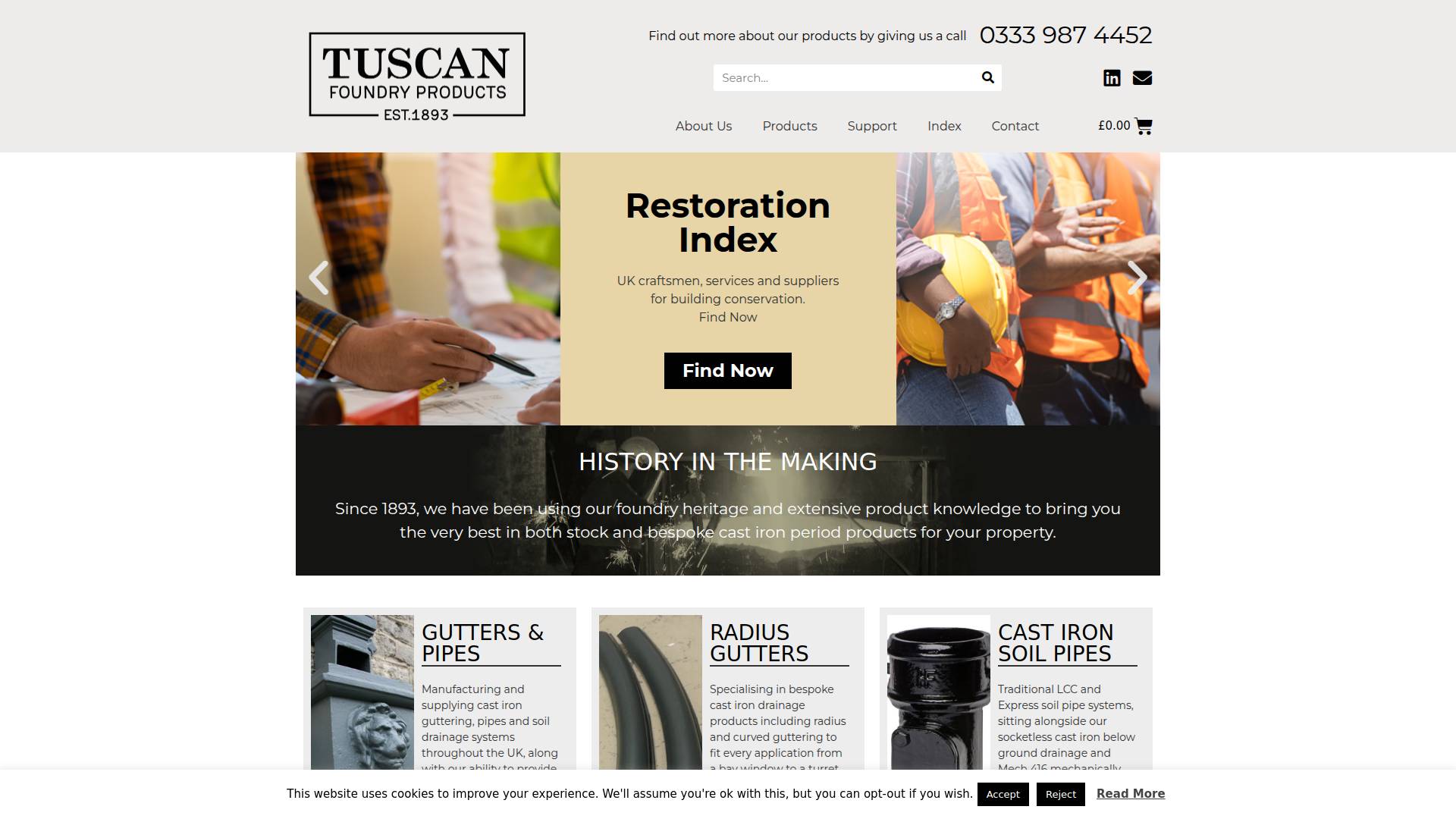 Tuscan Foundry Products Website