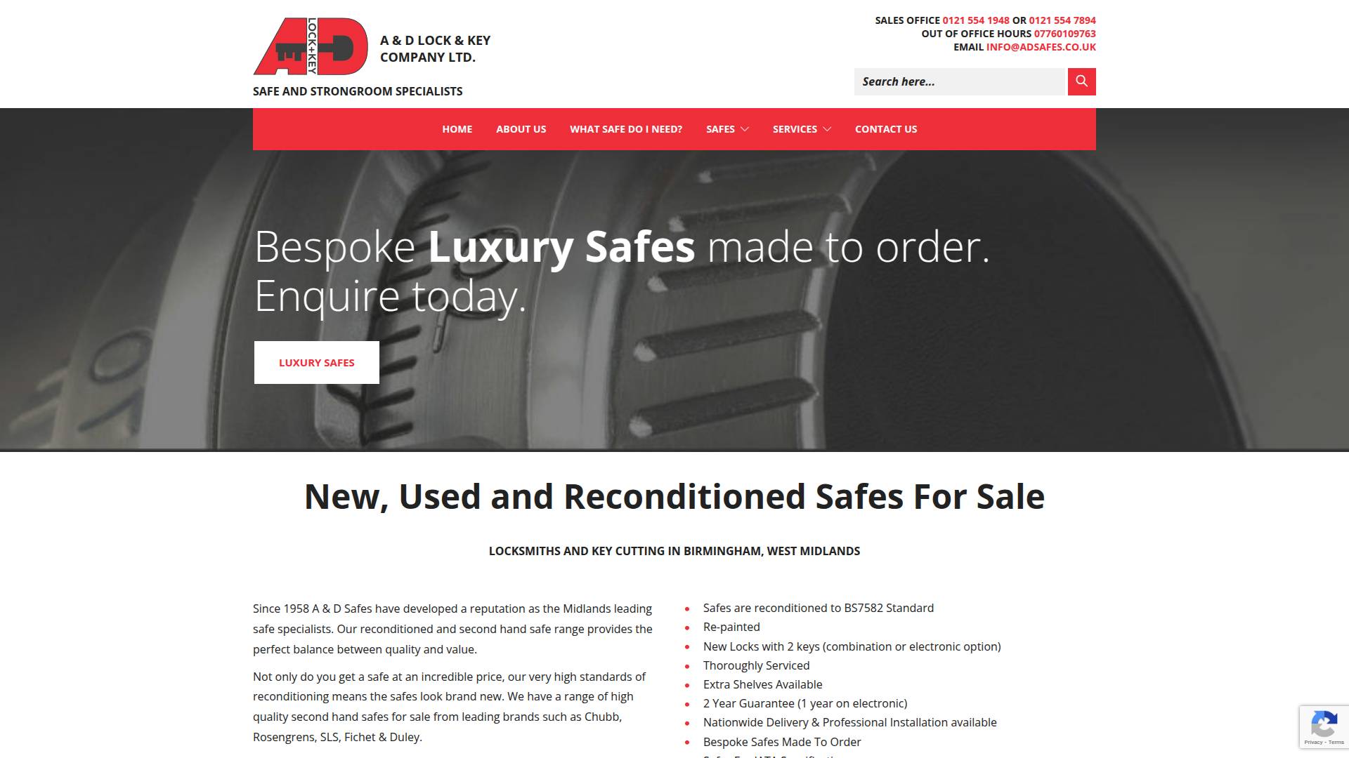 A & D Lock & Key Co. Ltd. Website