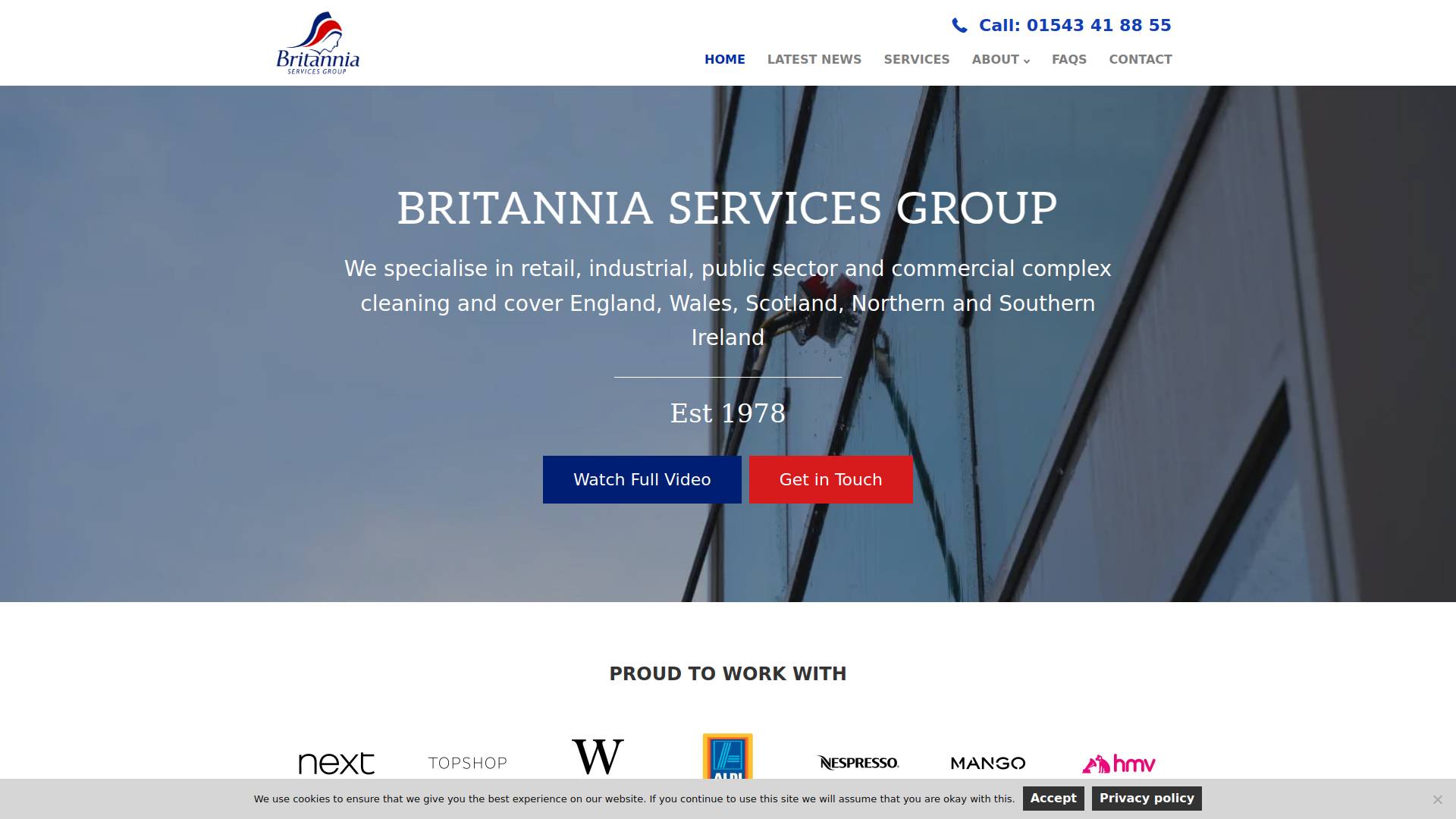 BRITANNIA SERVICES GROUP Website