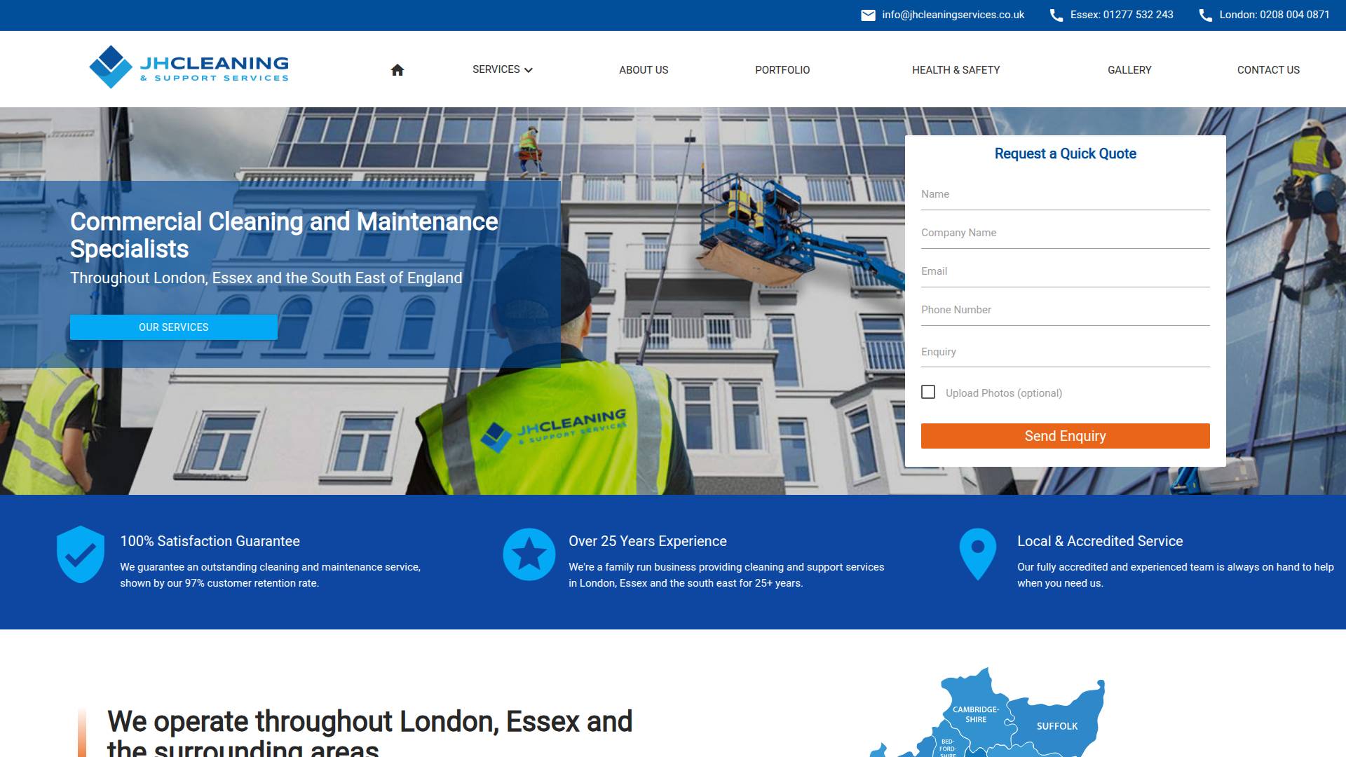JH Cleaning & Support Services Ltd Website