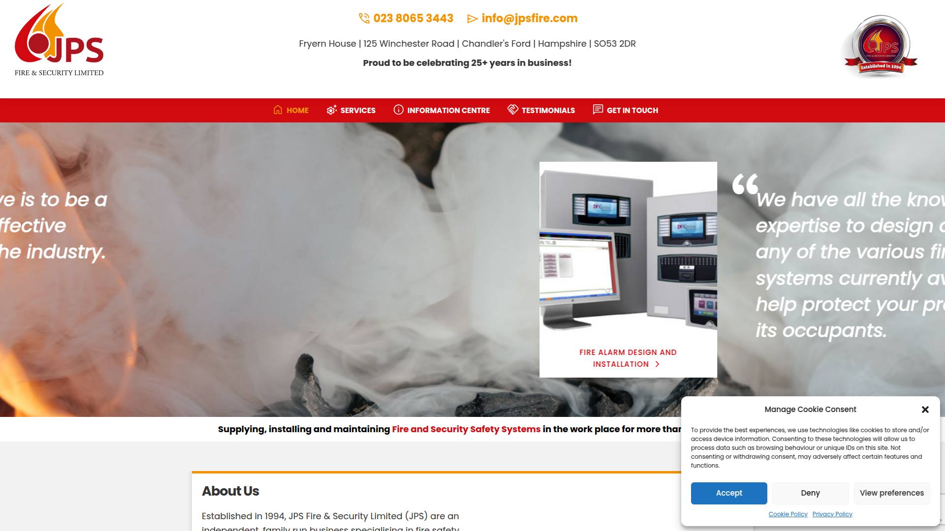 JPS Fire & Security Ltd Website