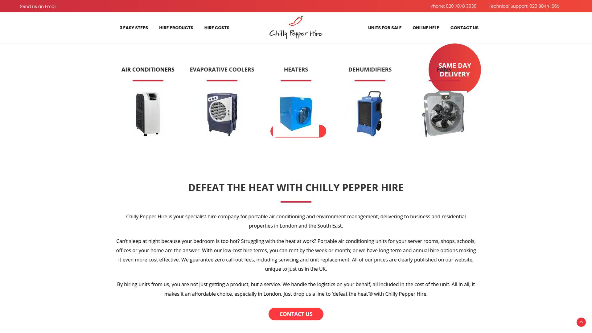 Chilly Pepper Hire Website