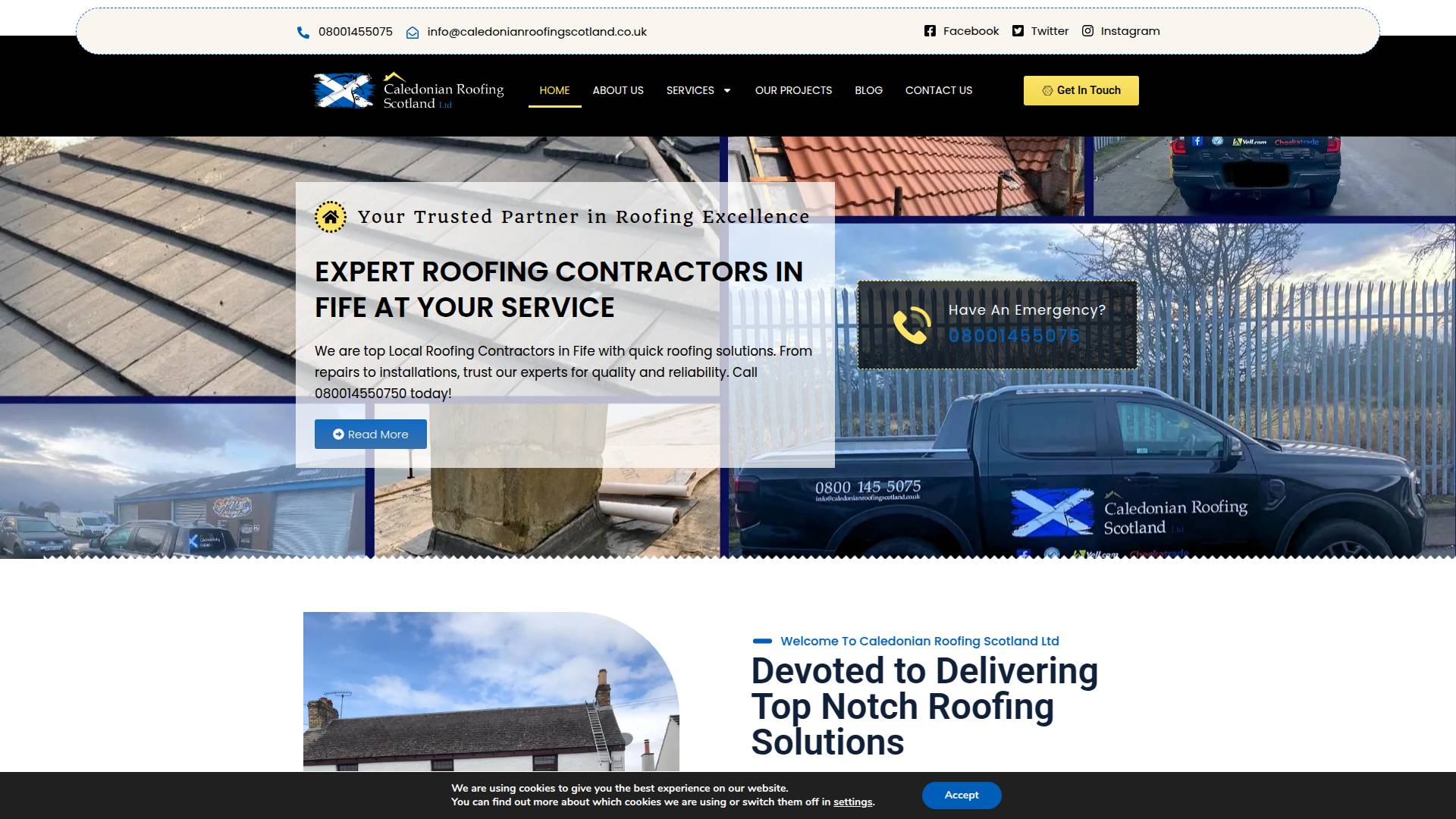 Caledonian Roofing Scotland Website